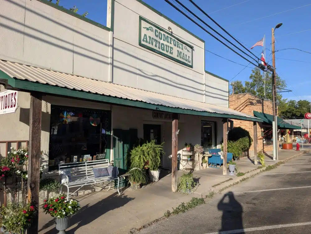 Exterior of Comfort Antique Mall in Comfort, Texas