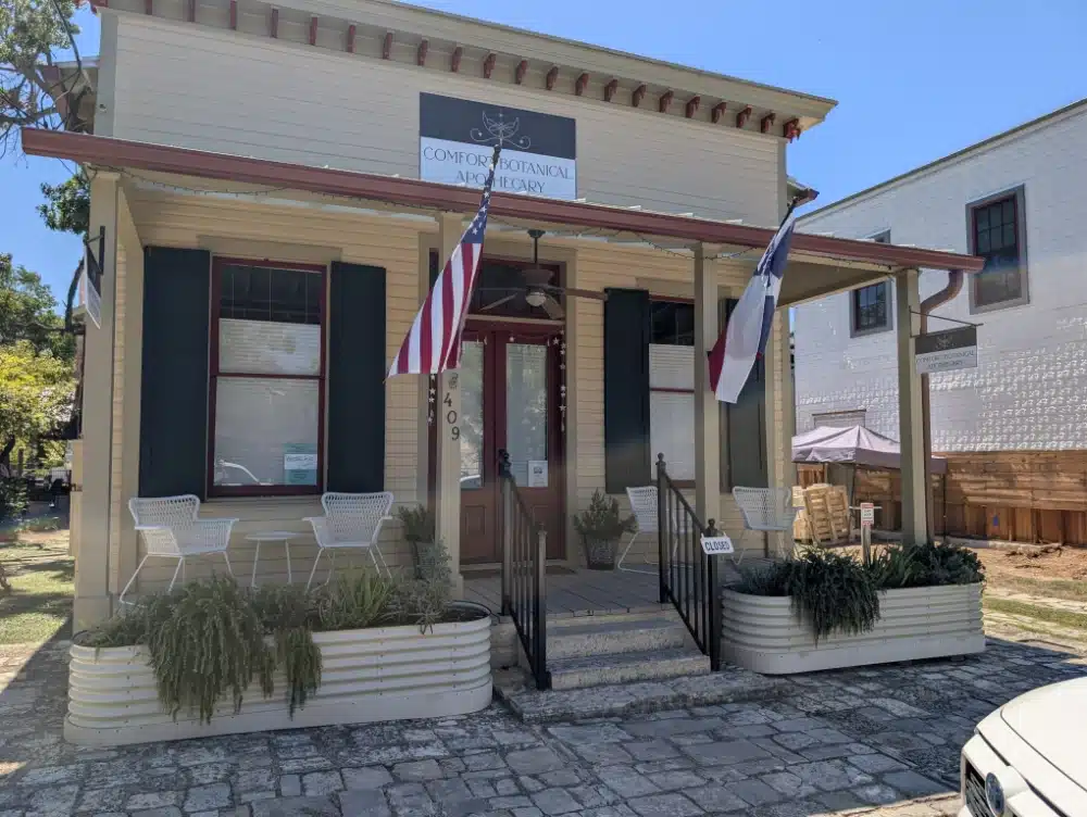 Exterior of Comfort Botanical Apothecary in Comfort, Texas