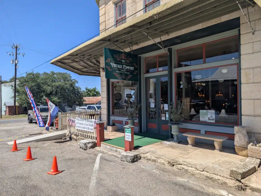 Storefront of Vintage Comfort in Comfort, Texas