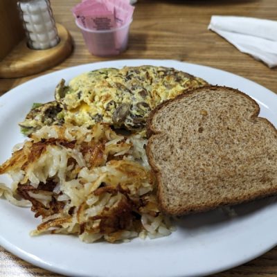 Breakfast plate at Country Diner in Comfort Texas